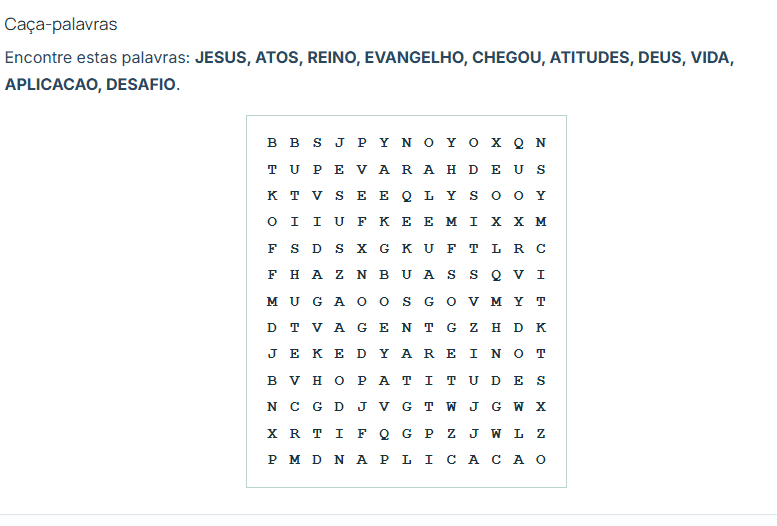 Caça-palavras temático preparado para uma aula infantil